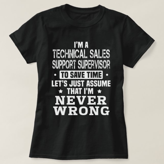 Camiseta Supervisor de suporte técnico de vendas (Frente do Design)