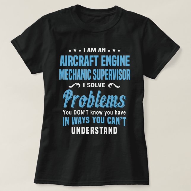 Camiseta Supervisor Mecânico do Motor de Aeronave (Frente do Design)
