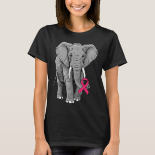 Camiseta Supo de Consciência do Cancer de Fita Rosa-Elefant