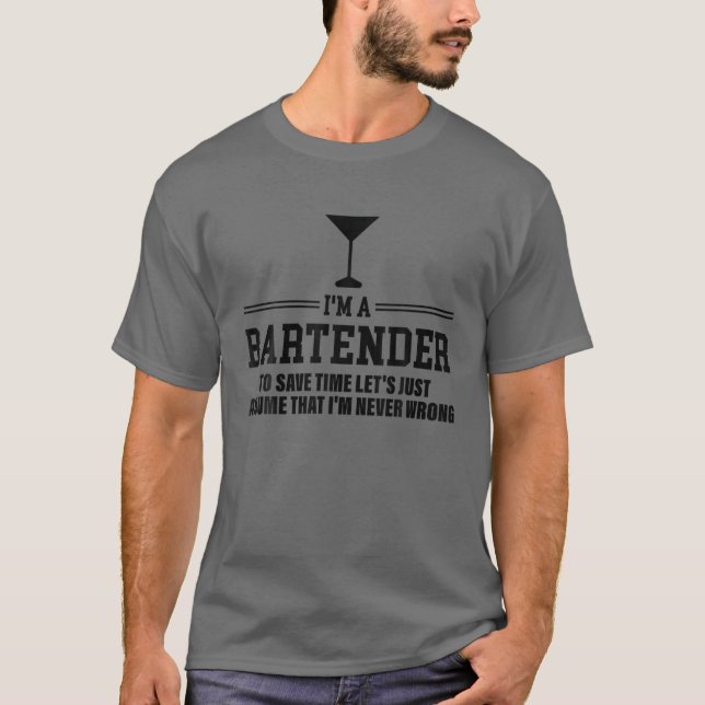 Camiseta Suponha que eu nunca esteja errado - Barman Sarcas (Frente)