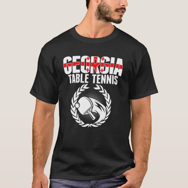 Camiseta Suportado pelo Pong Georgiano Tênis de Mesa da Geo (Frente)