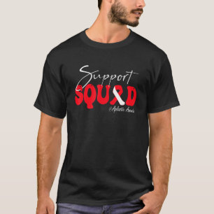 Camiseta Suportar Anemia Aplástica Esquadrão Vermelho e Bra