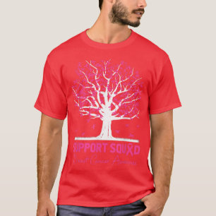 Camiseta Suportar Árvore Rosa Rosa de Consciência do Cancer