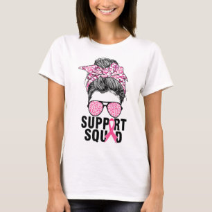 Camiseta Suportar Cancer da Mama do Guerreiro Rosa-Rosa-Tro