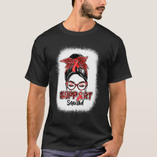 Camiseta Suportar Doença Cardíaca A Com Faixa Vermelha Com