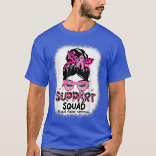 Camiseta Suportar Faixa de Fita Cor-de-rosa com Borda Cheia