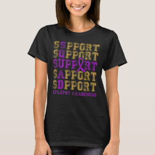 Camiseta Suportar Fita Roxa Púrpura de Sensibilização por E
