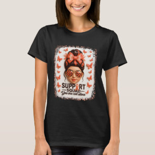 Camiseta Suportar Leucemia Esquadrão Borboleta de Fita Não