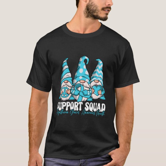 Camiseta Suportar Miastenia Esquadrão Sensibilização com Gr (Frente)