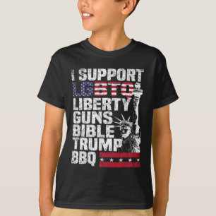 Camiseta Suportar O Churrasco De Trump De Bíblias Lgbtq Lib