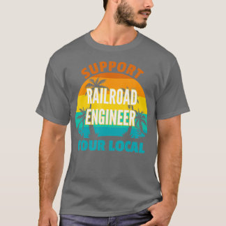 Camiseta Suportar o Engenheiro ferroviário local tropical