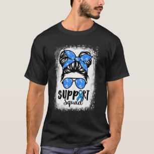 Camiseta Suportar o Quadrado Mensagem Azul de Bun Diabetes