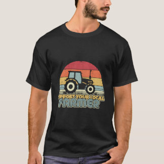 Camiseta Suportar o Trator Retro de Farmer Local