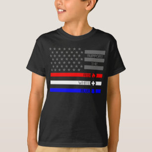 Camiseta Suportar o vermelho branco e azul - Fogo/EMS/Políc
