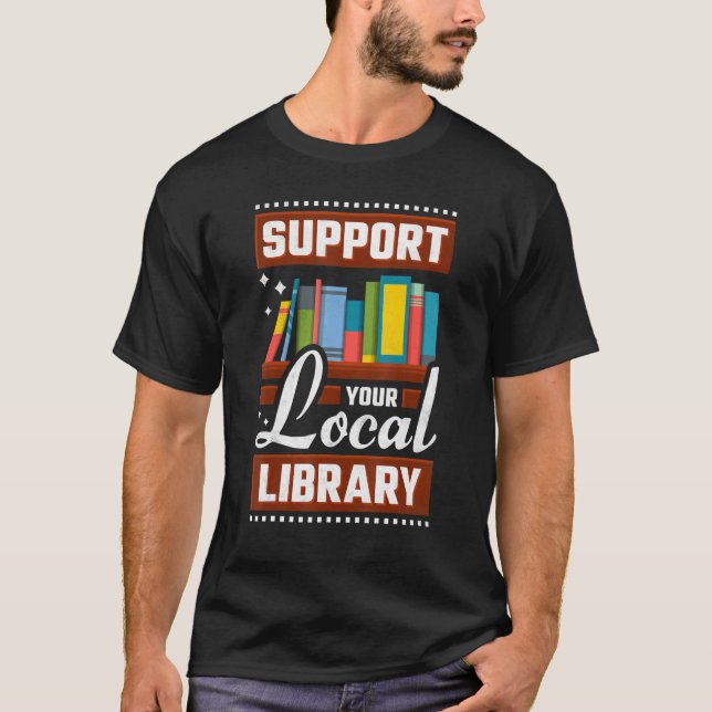 Camiseta Suportar seu worm de biblioteca local (Frente)