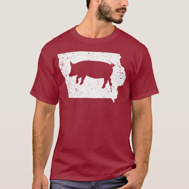 Camiseta Suportar Seus Fazendeiros Locais Do Iowa Hog IA Pi (Frente)