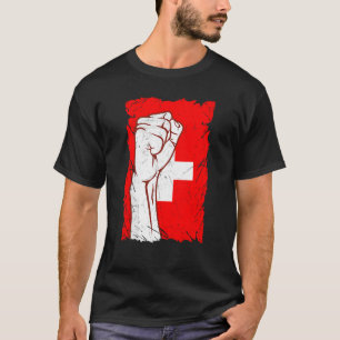 Camiseta suporte à bandeira do futebol da Suíça Bola 2022 p