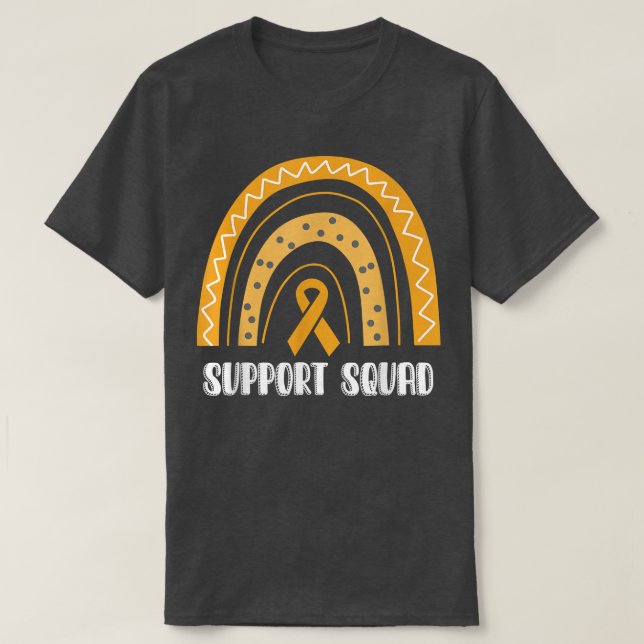 Camiseta Suporte à Consciência ADHD do arco-íris laranja-qu (Frente do Design)