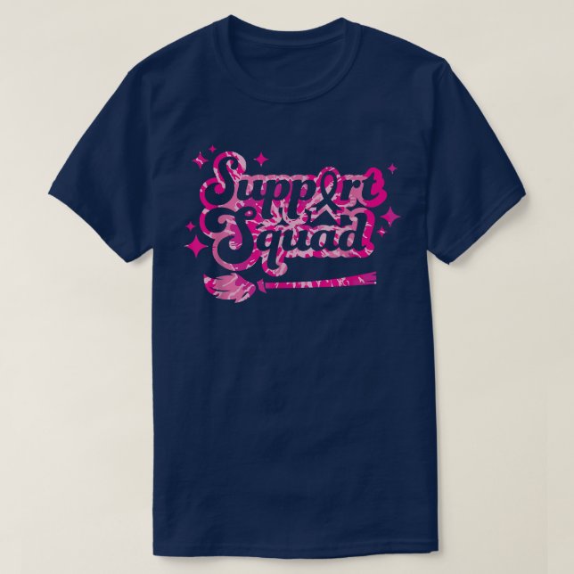 Camiseta Suporte à Consciência do Cancer de Mama em Esquadr (Frente do Design)