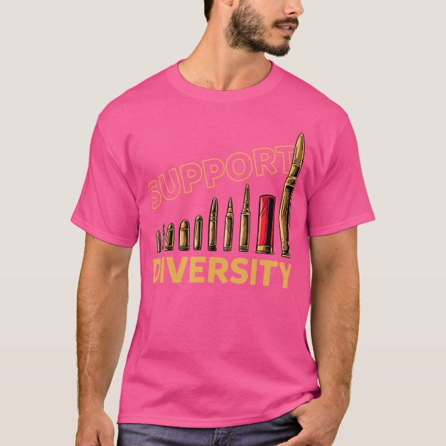 Camiseta Suporte à diversidade de balas de arma (Frente)