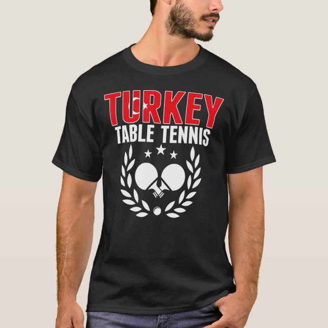 Camiseta Suporte à equipe de pinos turcos com Tênis de ping (Frente)