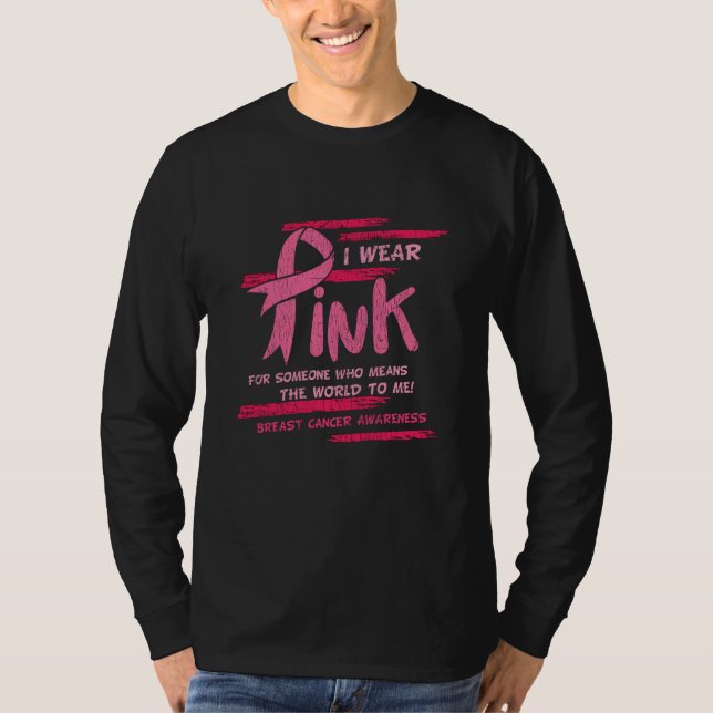 Camiseta Suporte à Família de Consciência do Cancer da Mama (Frente)