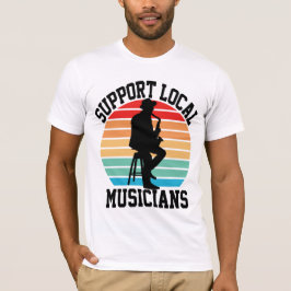 Camiseta Suporte A Músicos Locais Para O Lover Musical