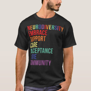 Camiseta Suporte à neurodiversidade Cérebro ADHD Autismo A