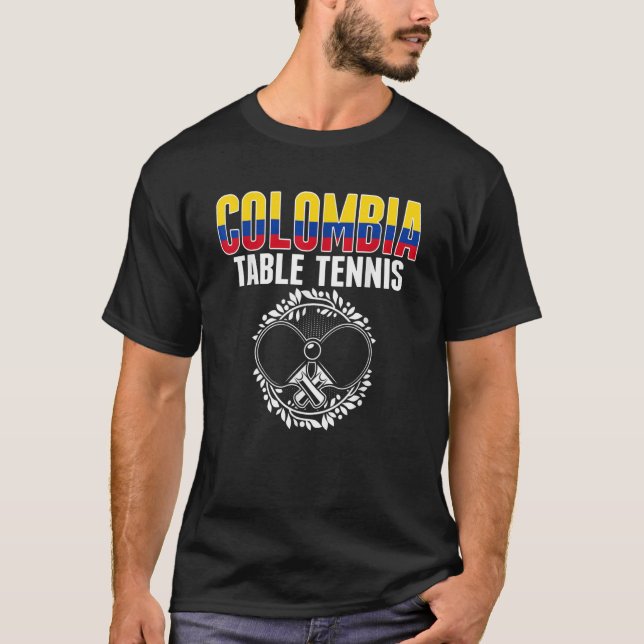 Camiseta Suporte a pinos colombianos com Tênis de Mesa da C (Frente)