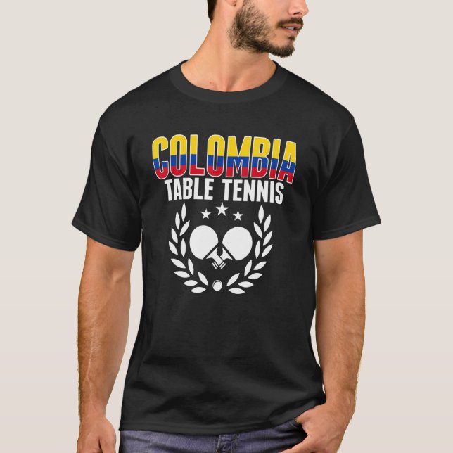 Camiseta Suporte a pinos colombianos com Tênis de Mesa da C (Frente)