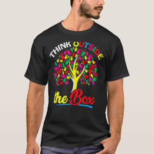 Camiseta Suporte a Sensibilização Autismo Pense fora da cai