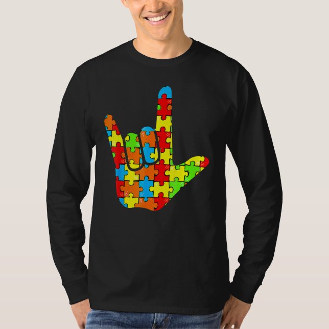 Camiseta Suporte à Sensibilização para o Autismo de linguag (Frente)