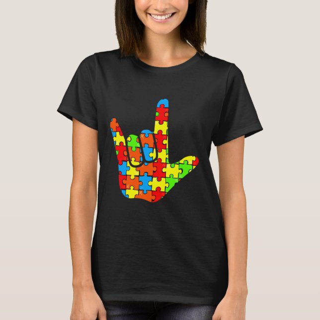 Camiseta Suporte à Sensibilização para o Autismo de linguag (Frente)
