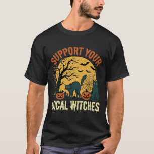 Camiseta Suporte ao Dia das Bruxas Gato Preto das Bruxas Lo
