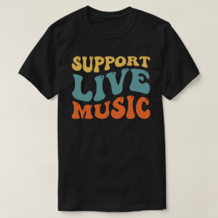 Camiseta Suporte ao Live Music Retro Typoographic Concert D