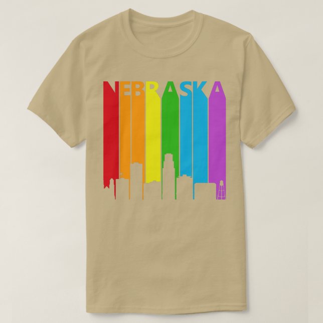 Camiseta Suporte ao Orgulho LGBT do Nebraska (Frente do Design)