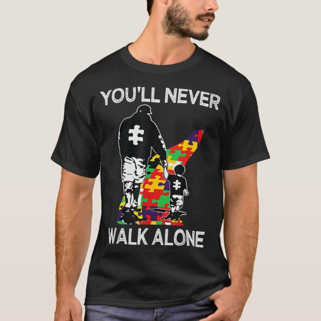 Camiseta Suporte ao Pai Autism Sozinho Quebra-cabeça Você_N (Frente)