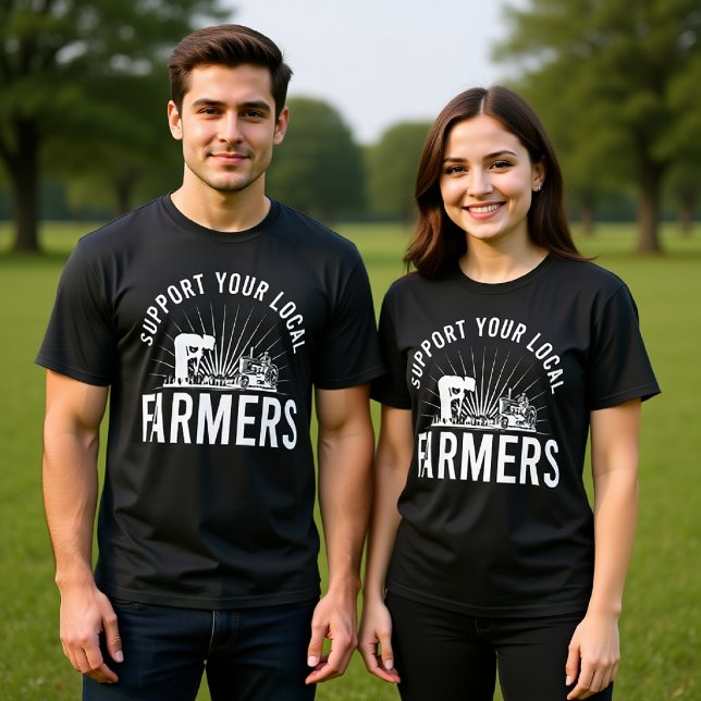 CAMISETA SUPORTE AOS SEUS AGRICULTORES LOCAIS (Criador carregado)