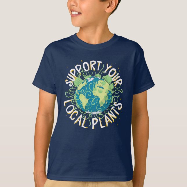 Camiseta Suporte às suas plantas locais (Frente)