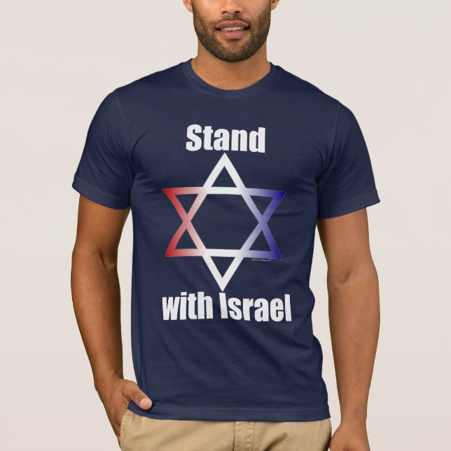 Camiseta Suporte com t-shirt de Israel (Frente)