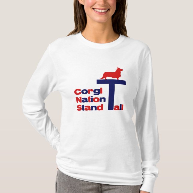 Camiseta Suporte da nação do Corgi alto (Frente)