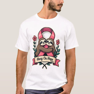 Camiseta Suporte de Preguiça com Laço Rosa Arte de Conscien