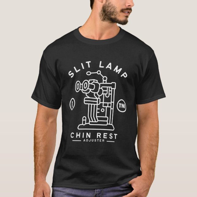 Camiseta Suporte de queixo para lâmpada de fenda (Frente)