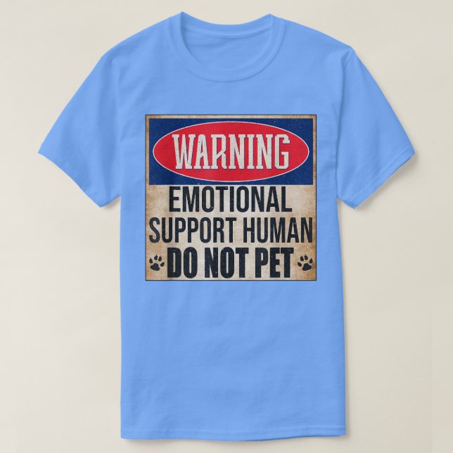 Camiseta Suporte Emocional Humano Não Pet Service Dog Hum (Frente do Design)