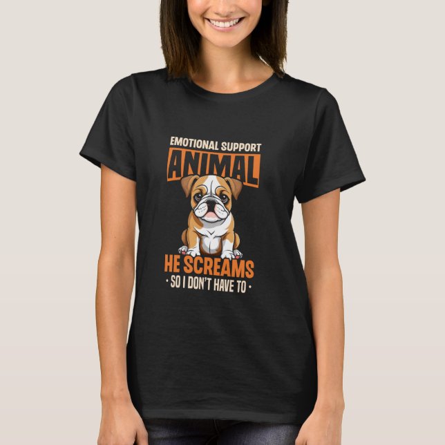 Camiseta Suporte Emocional Pai de Pug Mãe Cão Cachorro Cach (Frente)