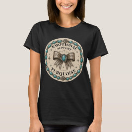 Camiseta Suporte Emocional Turquesa Design Western