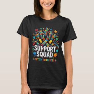 Camiseta Suporte Esquadra Autismo Conscientização Puzzle Fi