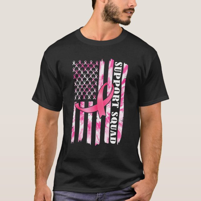 Camiseta Suporte Esquadrão Americano Bandeira Rosa Sinaliza (Frente)