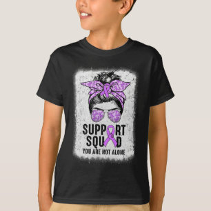 Camiseta Suporte Esquadrão Mensagem de Arma Guerreiro Roxo