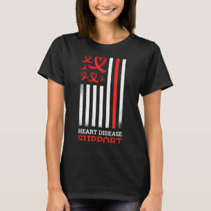 Camiseta Suporte Fita Vermelha Conscientização Doença Cardí